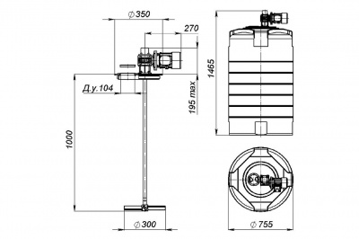 Емкость T 500 литров с лопастной мешалкой в Вышнем Волочке